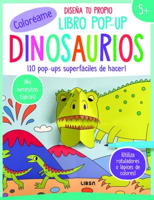 Dinosaurios- Diseña tu Propio Libro Pop-Up- Colorear